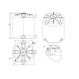 Емкость для хранения жидких минеральных удобрений (КАС, ЖКУ и др) 10000 TR красный