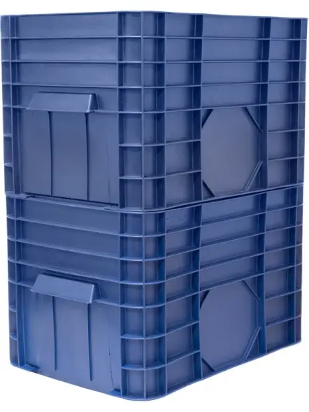 Ящик пластиковый сплошной, 710x500x455 мм, 122 л, синий [425]