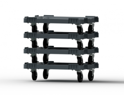 Пластиковая тележка 600х400 мм для ящиков (сплошная)