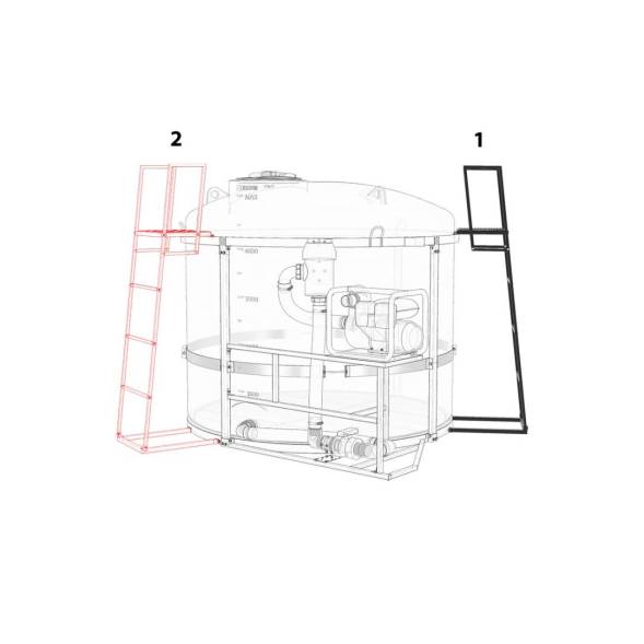Лестница с трапом сборно-разборная для обрешеток TRF/TRN