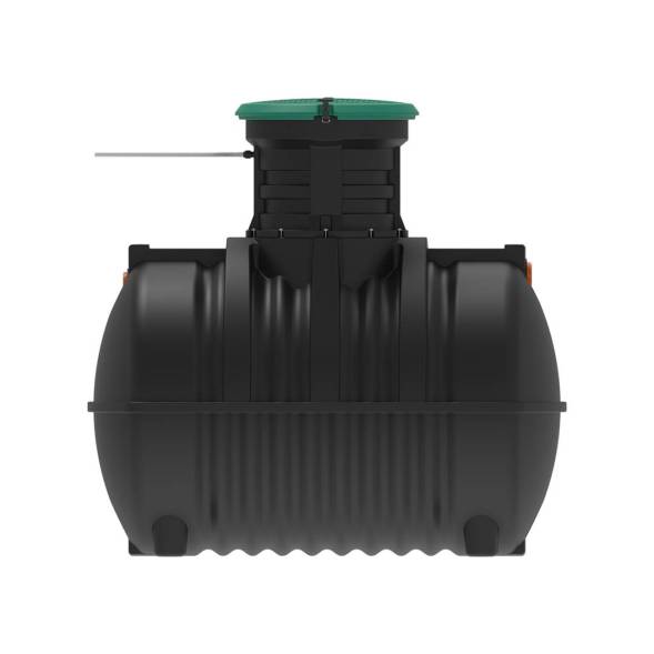 Автономная канализация Rostok Ground 8 с горловиной 600 мм и самотечным отведением, 3500 л, черный [504.3000.899.004]