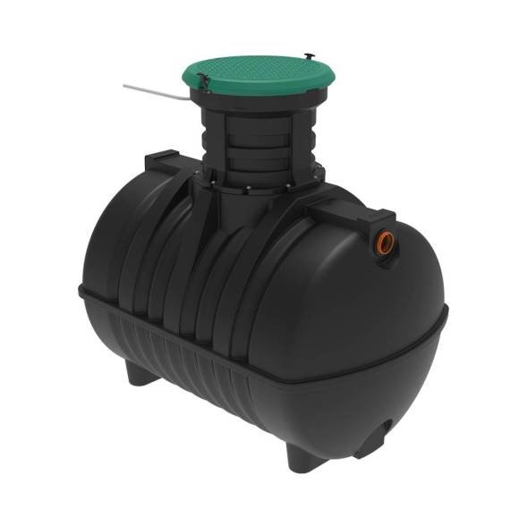 Автономная канализация Rostok Ground 8 с горловиной 600 мм и самотечным отведением, 3500 л, черный [504.3000.899.004]