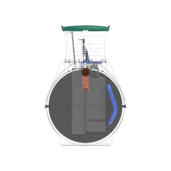 Автономная канализация Rostok Ground 8 с горловиной 600 мм и самотечным отведением, 3500 л, черный [504.3000.899.004]