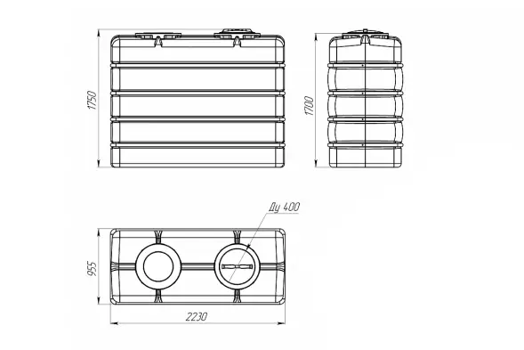 Емкость K 3000л белая в обрешетке