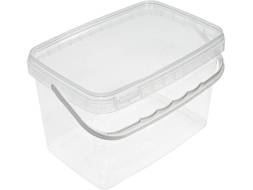 Ведро пластиковое прямоугольное с прозрачной крышкой, 3.3 л [3686]