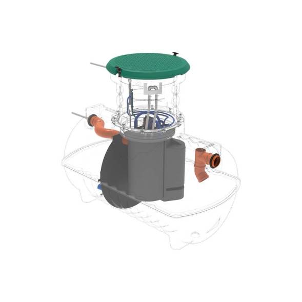 Автономная канализация Rostok Ground 4 с горловиной 600 мм и принудительным отведением, 1800л, черный [504.1500.899.003]