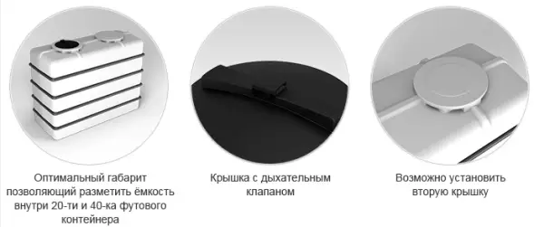 Емкость K 3000л белая с откидной крышкой в обрешетке