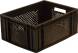Ящик пластиковый перфорированный, 410×315×180 мм, 23 л, черный [302-Б2]