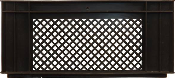 Ящик пластиковый перфорированный, 410×315×180 мм, 23 л, черный [302-Б2]