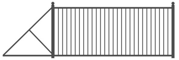 Металлические откатные ворота ОВ-1, 4000x2000 мм