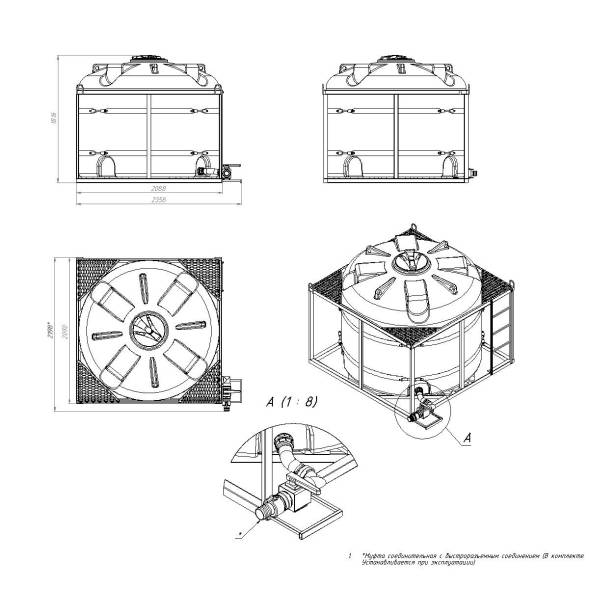 Комплект слива с краном G3 на одну емкость TR