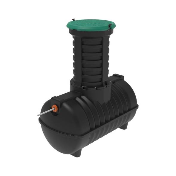 Автономная канализация Rostok Ground 4 с горловиной 1000 мм и принудительным отведением, 1800л, черный [001.1500.899.000]