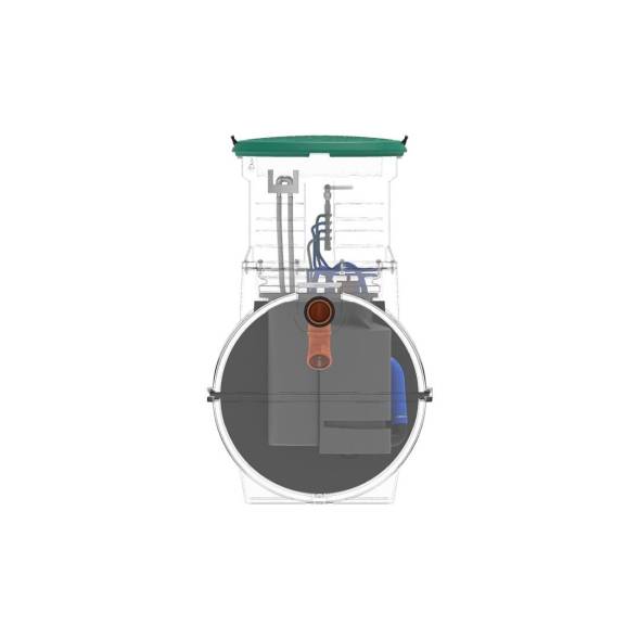 Автономная канализация Rostok Ground 4 с горловиной 1000 мм и принудительным отведением, 1800л, черный [001.1500.899.000]