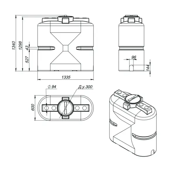 Емкость S 750л под плотность до 1.2 г/см3 синяя