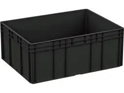 Евроконтейнер пластиковый сплошной ЕС 8632.4 R, 800х600х320 мм, 131 л, черный