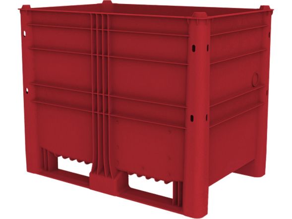 Контейнер пластиковый сплошной EcoLine-650, 1200х800х950 мм, красный