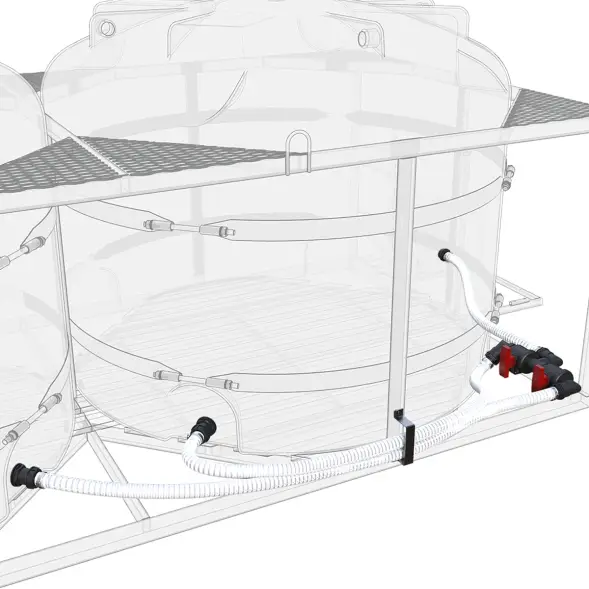 Комплект слива торцевой для мотопомпы G2 на две емкости TR