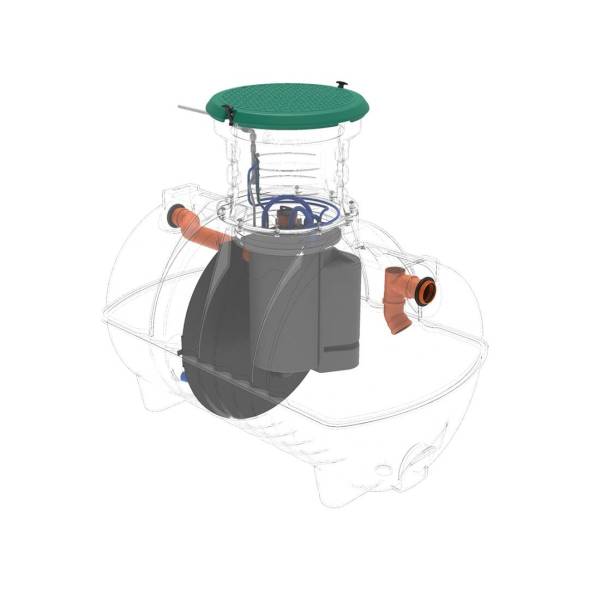 Автономная канализация Rostok Ground 6 с горловиной 1000 мм и самотечным отведением, 2800л, черный [5042.2800.899.001]