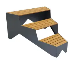 Скамейка стальная «Лесенка 3-х ярусная» 1,86 м (сосна)