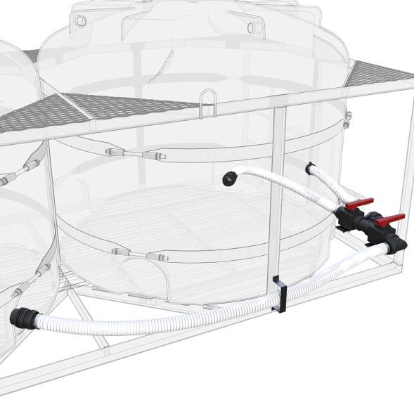 Комплект слива торцевой для мотопомпы G3 на две емкости TR