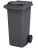 Мусорный контейнер для ТБО/ТКО, 120 л, на колёсах, с крышкой, пластик, евро, цвет: серый