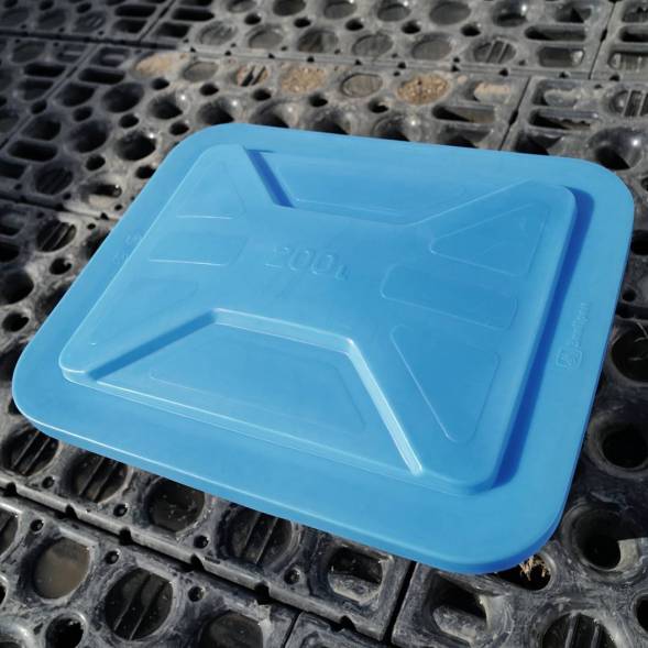 Ванна пластиковая пищевая с крышкой К, 200 л, HDPE, черный [121207.0200.899.000]