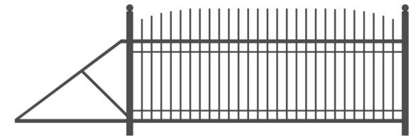 Металлические откатные ворота ОВ-4, 4000x2000 мм