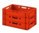 Ящик пластиковый сплошной Е1 (евроформат) для мяса глубокой заморозки, 600х400х120 мм, красный [12.421.40.PE]