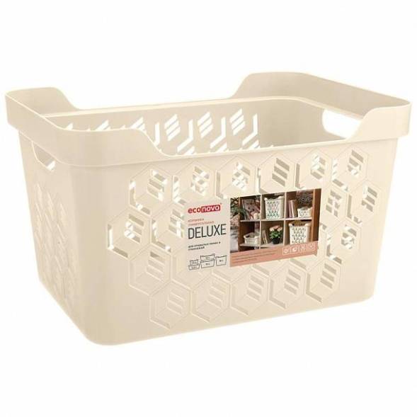 Корзинка универсальная Deluxe, 380x276x220 мм, 18 л, бежевый