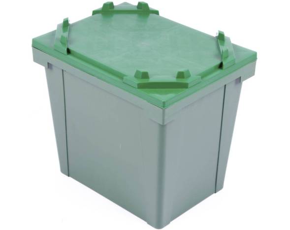 Ящик пластиковый сплошной для цветов, 400х300х250 мм, зеленый [400300350-000]