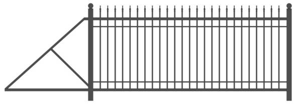 Металлические откатные ворота ОВ-6, 4000x2000 мм