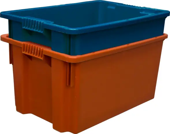 Ящик пластиковый сплошной, 600x400x300 мм, 52 л, красный [601]