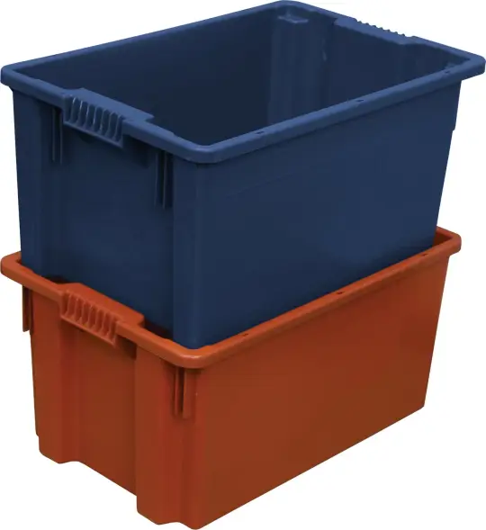 Ящик пластиковый сплошной, 600x400x300 мм, 52 л, красный [601]