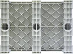 Паллет (поддон) пластиковый сплошной на 3-х полозьях, 800х600х150 мм, синий [TR 680]