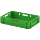 Ящик пластиковый сплошной Е1 (евроформат) для мяса глубокой заморозки, 600х400х120 мм, зеленый [12.421.40.PE]