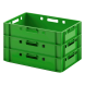 Ящик пластиковый сплошной Е1 (евроформат) для мяса глубокой заморозки, 600х400х120 мм, зеленый [12.421.40.PE]