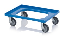 Тележка для ящиков с резиновыми колёсами RO 86 GU FE, синего цвета