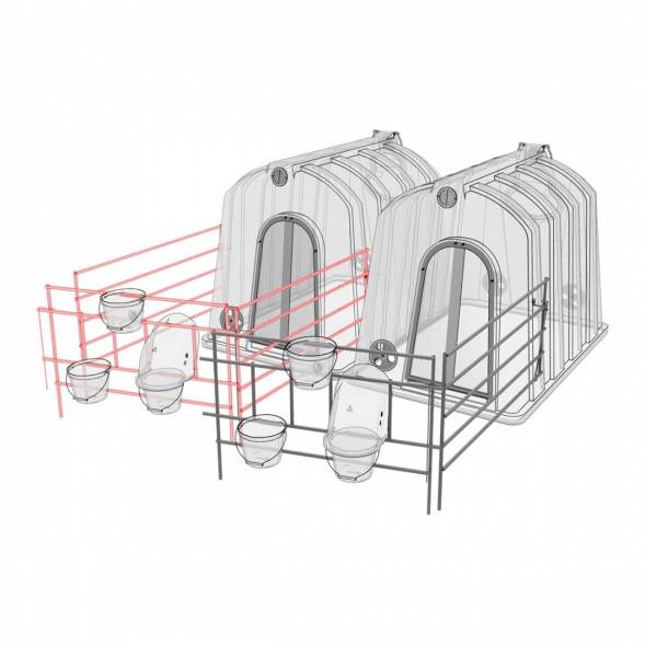 Стенка боковая вольера домика для телят оцинкованная