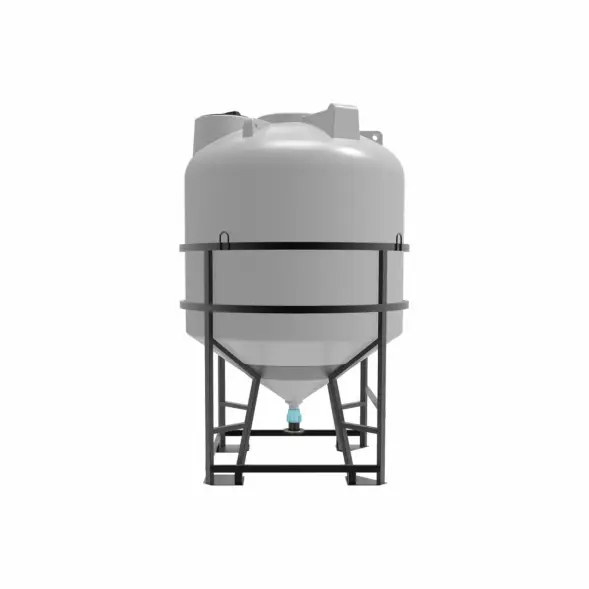 Емкость ЦКТ 5000 л с патрубком 160мм с фланцем под плотность до 1,5 г/см3 белая в обрешетке