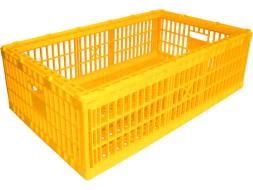 Ящик пластиковый перфорированный для перевозки птицы (несушек и бройлеров), 970х570х300 мм, желтый [311-300]