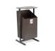 Урна металлическая уличная квадратная с крышкой, 24 л