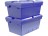Ящик пластиковый с крышкой, транспортный бокс для служб доставки и логистики, 490x300x210 мм, цвет: синий