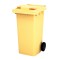 Мусорный контейнер для ТБО/ТКО, 240 л, на колёсах, с крышкой, пластик, евро, цвет: желтый