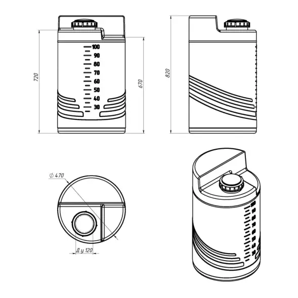 Емкость дозировочная 100л под плотность до 1.88 г/см3 белая