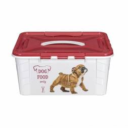 Kонтейнер для корма с декором Lucky Pet, 15,3л, бордовый