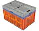 Ящик пластиковый складной с перфорированными стенками, 600х400х310 мм, оранжевый [600400310-01]