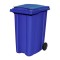Мусорный контейнер для ТБО/ТКО, 360 л, на колёсах, с крышкой, пластик, евро, цвет: синий