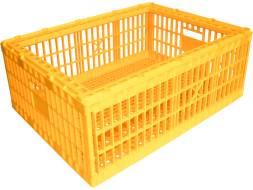 Ящик пластиковый перфорированный для перевозки птицы (несушек и бройлеров), 780х570х300 мм, желтый [311-А]