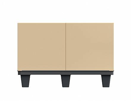 Паллет (поддон) пластиковый перфорированный на ножках, 800х600х140 мм, серый [02.116.91]